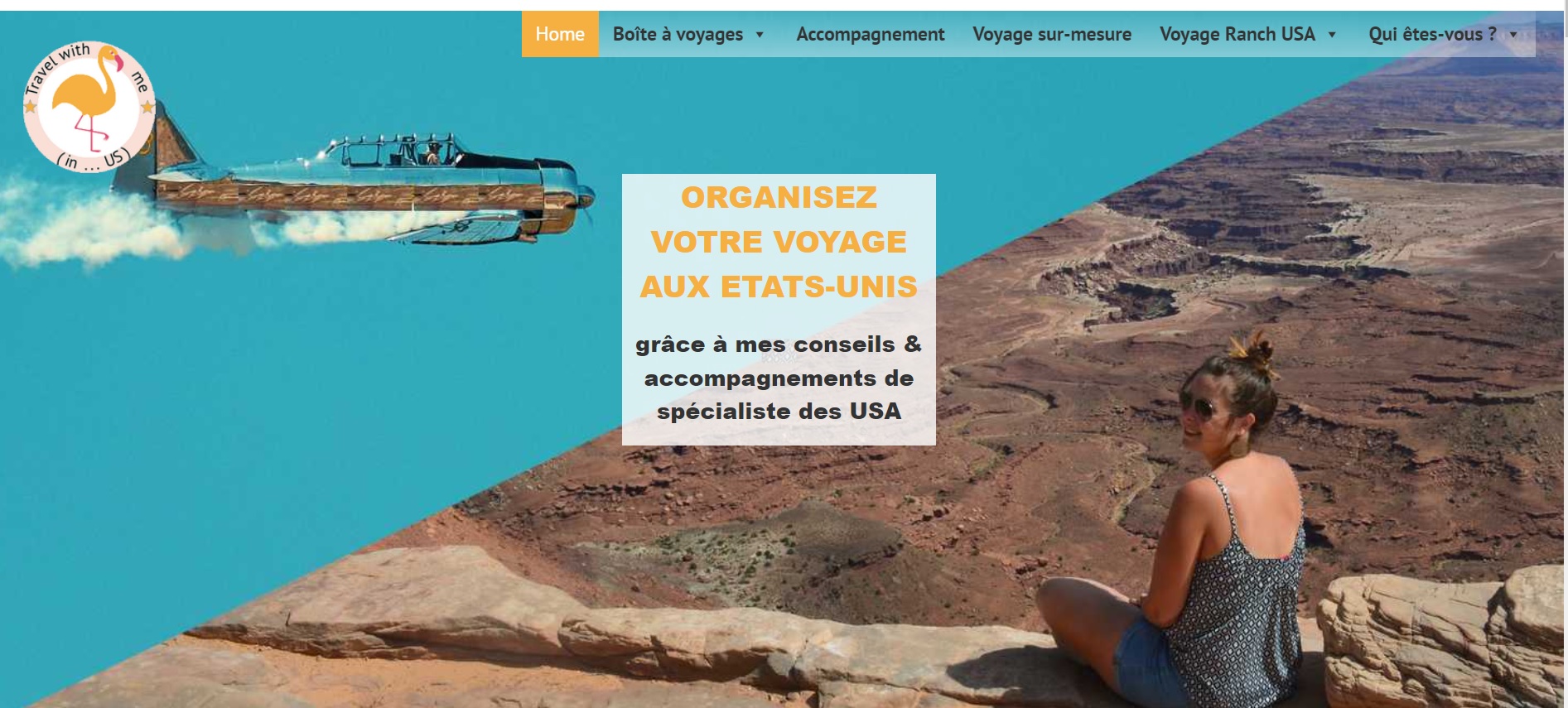 Accueil site Internet page accueil tourisme usa
