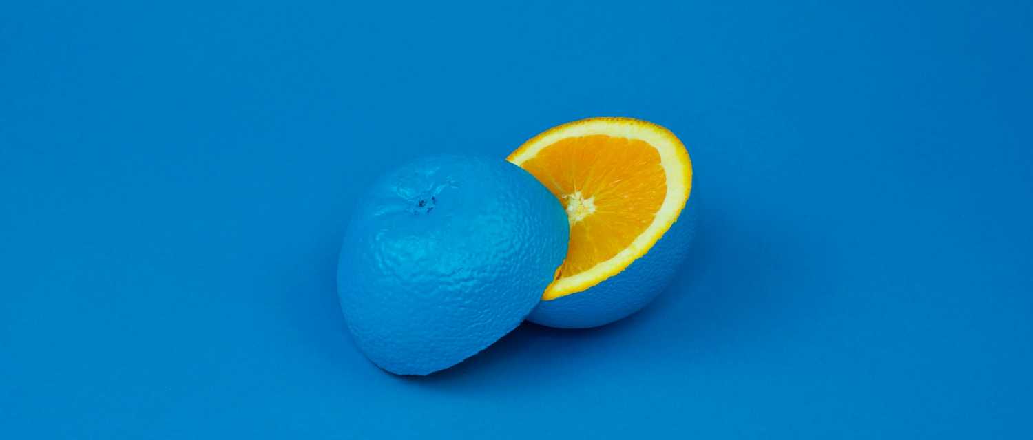 Bandeau orange bleu création graphique