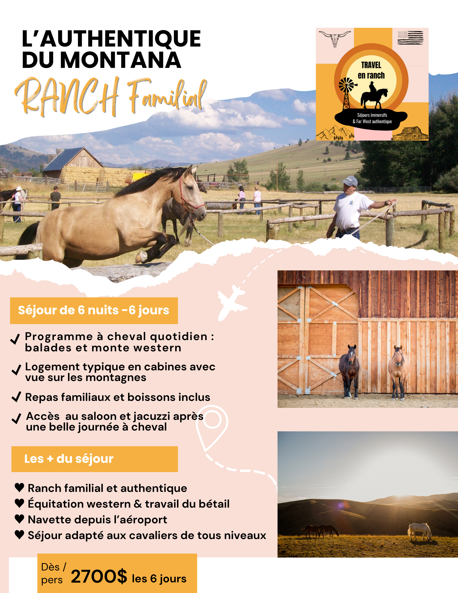 Flyer séjour dans un ranch du Montana