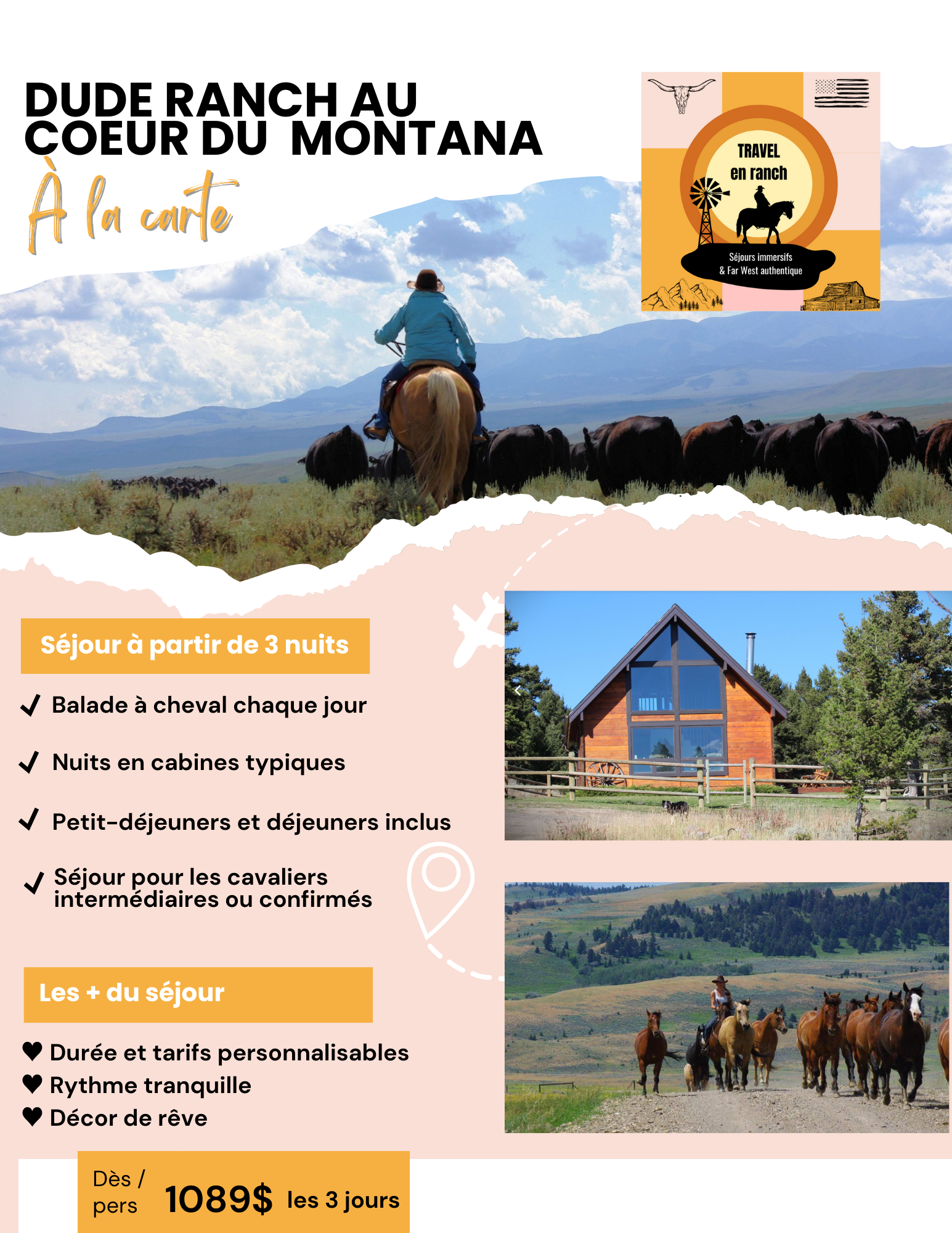 Flyer séjour dans un ranch américain du Montana