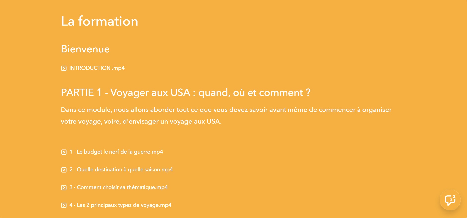 FORMATION VOYAGE USA