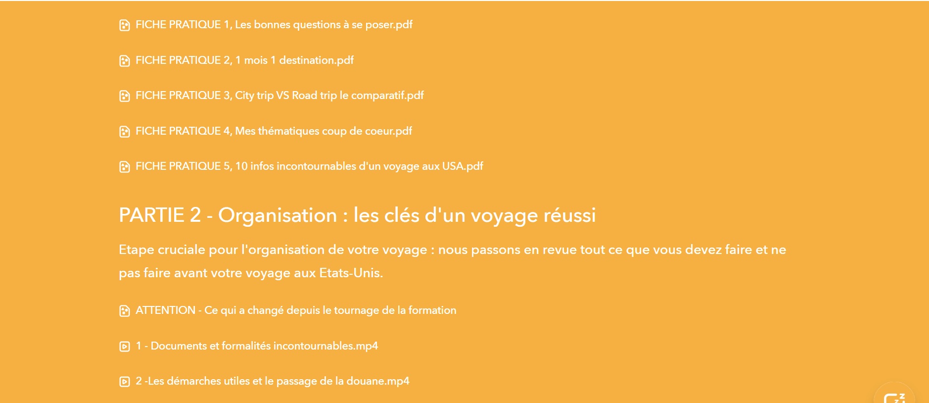 FORMATION VOYAGE USA